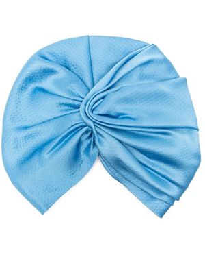 Jennifer Behr Twisted Satin Turban - Blue