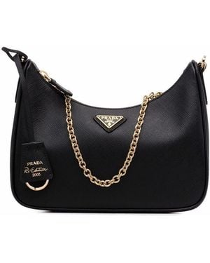 Prada Re-Edition 2005 Leather Shoulder Bag - Black