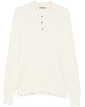 La Fileria Waffle-Knit Polo Shirt - White