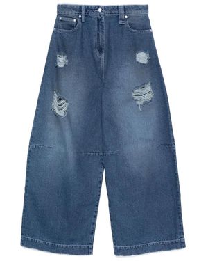 Simone Rocha Distressed Frayed Jeans - Blue