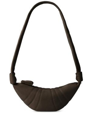 Lemaire Small Croissant Shoulder Bag Alpaca Alpaca; Lining: Cotton - Black