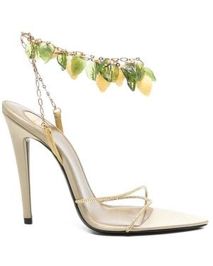 Saint Laurent Pointed-Toe Sandals - Metallic