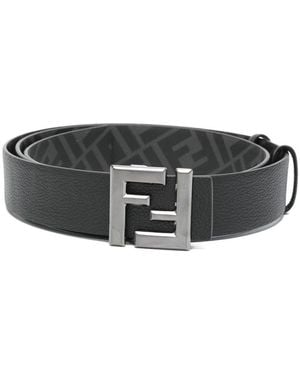 Fendi Ff-Logo Leather Belt - Black