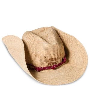 Miu Miu Neutrals Hats - Natural