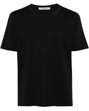 Fileria Round-Neck Cotton T-Shirt - Black