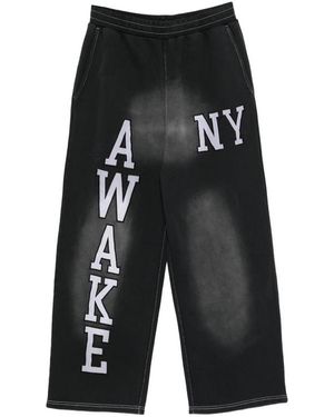 Awake Couture Letter Appliqués Trousers - Black