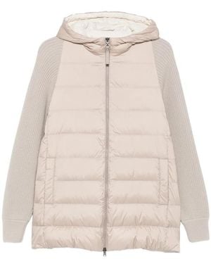 Brunello Cucinelli Midi Padded Jacket - Natural