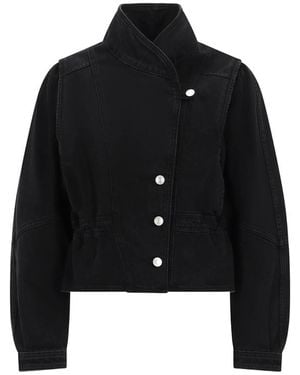 Isabel Marant Button-Up Denim Jacket - Black