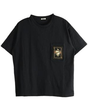 Bode Bullion Card Tee Patch-Detail Pocket T-Shirt - Black