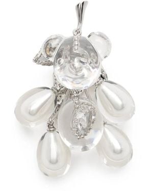 YVMIN Teddy Bear Drop Earring - White