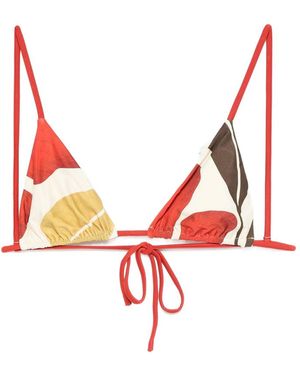 SIR. Julietta Flower-Print Bikini Top - Red