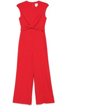 Calvin Klein Crepe Twist Jumpsuit - Red