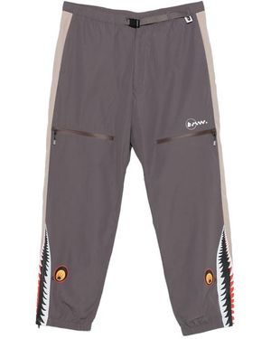 A Bathing Ape Performance Track Pants-Neutrals Polyester - Grey