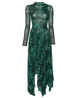 Diane von Furstenberg Tiger-Print Asymmetric Dress - Green