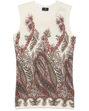Etro Paisley-Print Top - Brown