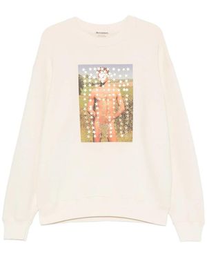 JW Anderson Graphic-Print Star-Patch Sweatshirt - White
