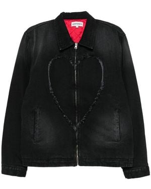 Carne Bollente Bad Boy, Big Heart Denim Jacket - Black
