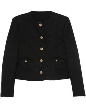 Blazé Milano Tweed Button-Fastening Jacket - Black