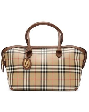 Burberry Small Check Zip Tote - Metallic