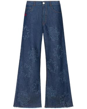 Marni Frayed Five-Pocket Jeans - Blue