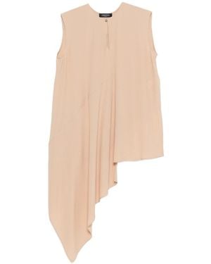 Fabiana Filippi Asymmetric Hem Sleeveless Top - Natural