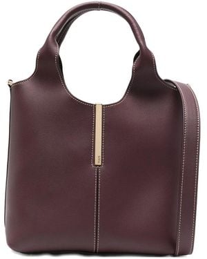 Tod's Small Shopping Leather Tote Bag - Purple