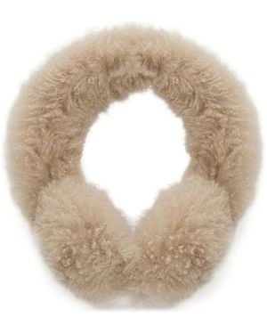 Yves Salomon Lamb-Shearling Earmuffs - Natural