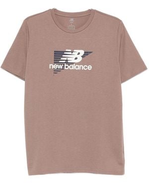 New Balance Logo-Print T-Shirt - Pink