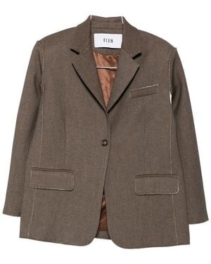 ELEH Single-Breasted Blazer - Brown