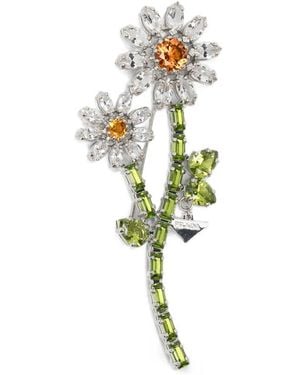 Prada Floral Brooch - Metallic