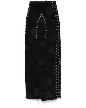 Who Decides War Grommet Arch Maxi Skirt - Black