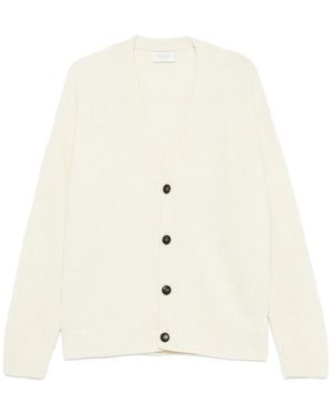 Diana Studio Ribbed-Knit V-Neck Cardigan - White