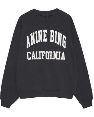 Anine Bing Miles Organic-Cotton Sweatshirt - Black