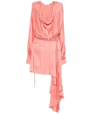 LES FILLES D'EVA Draped Cowl-Neck Dress - Pink
