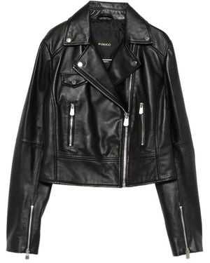 Pinko Leather Outerwears Black