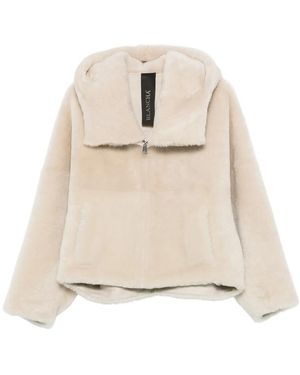 Blancha Hooded Shearling Jacket - Natural