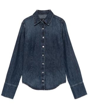 7 For All Mankind Button-Up Denim Shirt - Blue