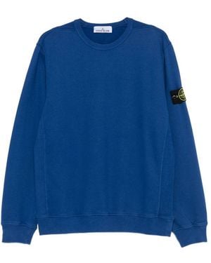 Stone Island 6100028 Logo-Patch Crew-Neck Sweatshirt - Blue