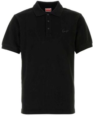 KENZO Logo-Detail Slim-Fit Polo Shirt - Black