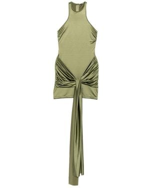 VENUJA Knot-Detail Mini Dress - Green
