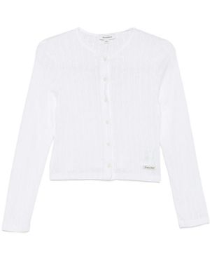 Sporty & Rich Pointelle-Knit Cardigan - White