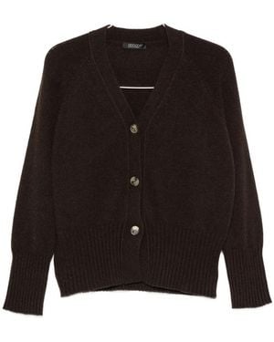 Aragona V-Neck Button-Up Cardigan - Black