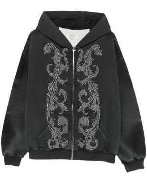 ERCOLE STUDIO Stud-Embellished Zip-Up Hoodie - Black