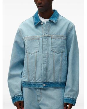 Arte' Logo-Detail Long-Sleeve Jacket - Blue
