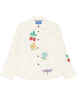 SUSANNA BLU Crisantemo Button Jacket - White