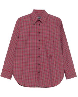 The Seafarer Checked Long-Sleeve Shirt - Purple