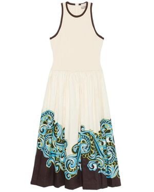 ALÉMAIS Natalia Paisley-Print Sleeveless Midi Dress - Green
