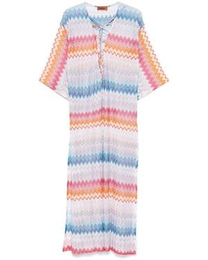 Missoni Zigzag Lamé Maxi Dress - White