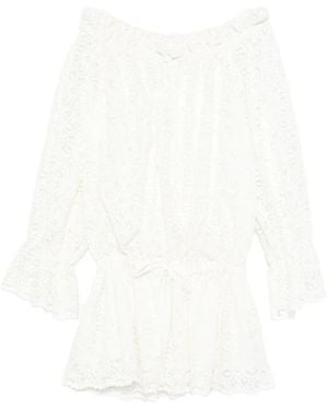 LES FILLES D'EVA Floral-Lace Mini Dress - White