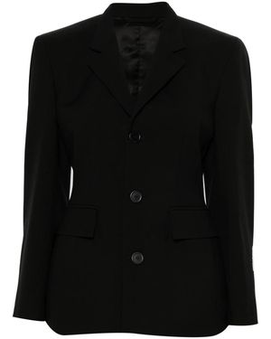 Balenciaga Single-Breasted Wool Blazer - Black
